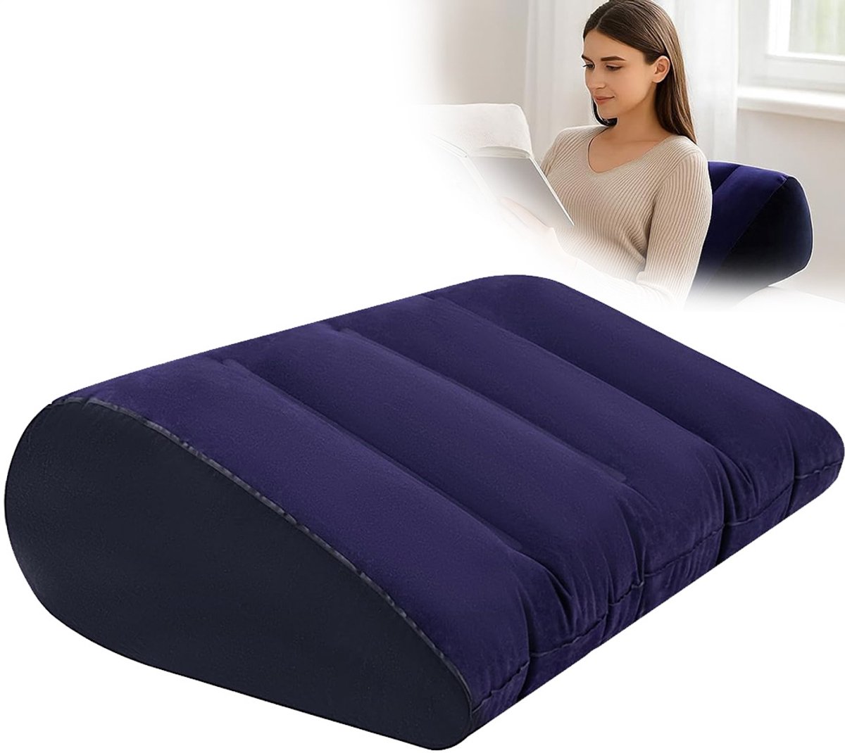 Wigkussen - Opblaasbaar Orthopedisch Bedwigkussen - Ergonomisch - Paars