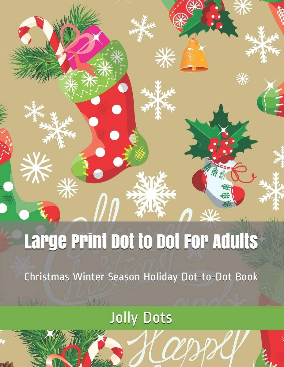 Grote Print Punt Naar Punt Puzzelboek Kerst en Winter Feestdagen