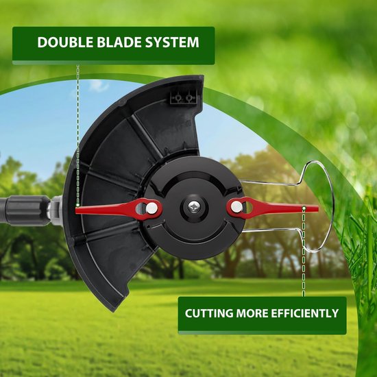 【Upgrade】Dubbele meshouder snijschijf voor Einhell draadloze grastrimmer, 20 stuks messen — afbeelding 5