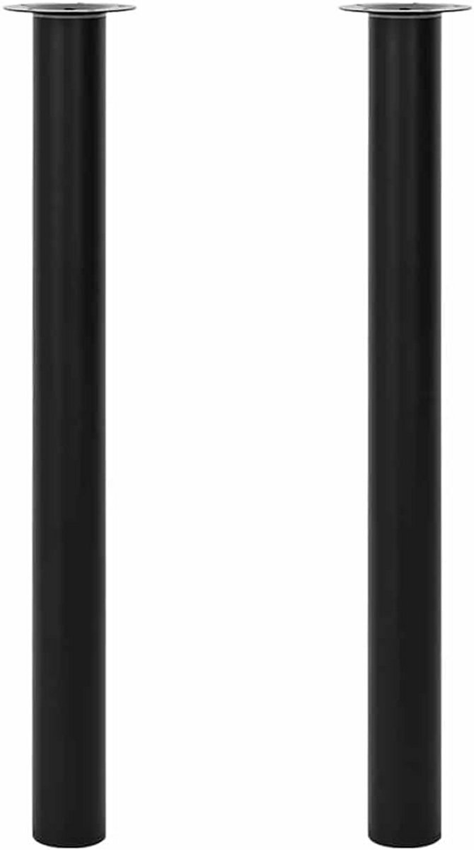 Set van 2 Verstelbare Tafelpoten Telescopisch Zwart 71 cm tot 110 cm Hoogte