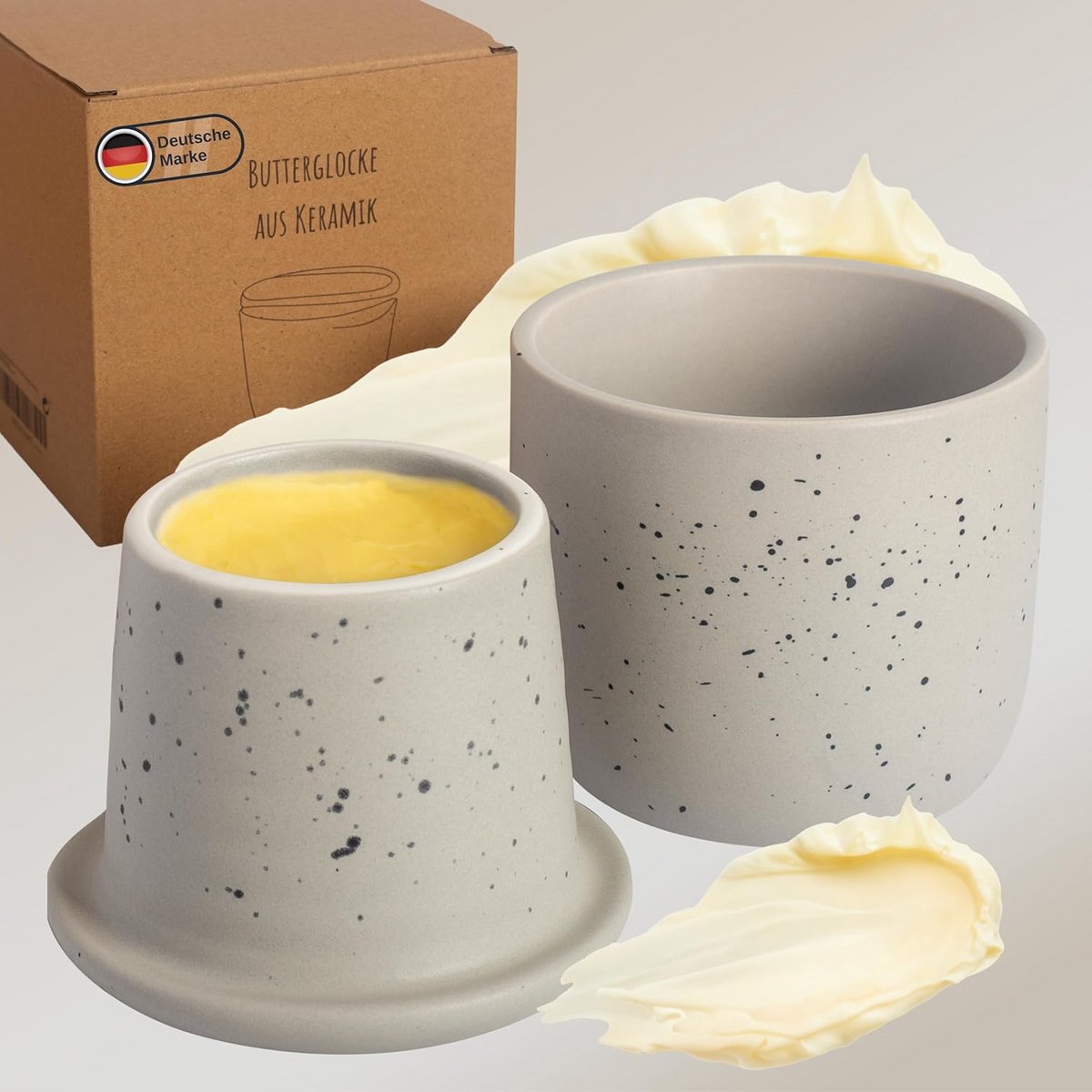 Keramische Boterpot met Waterkoeling Smeerbare Boter Bewaren