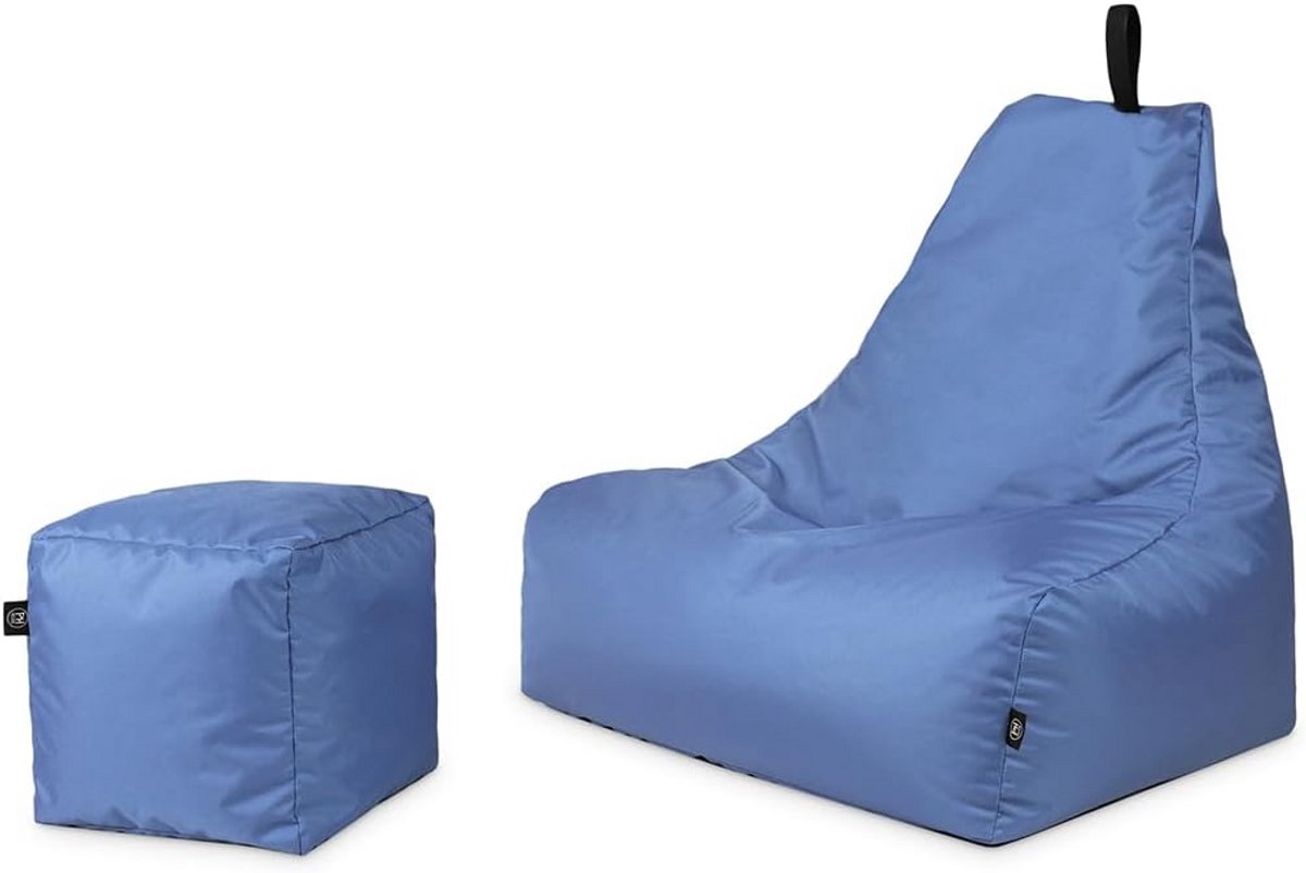 Zitzak Lounge Stoel met Kubus Poef Set voor Volwassenen en Kinderen
