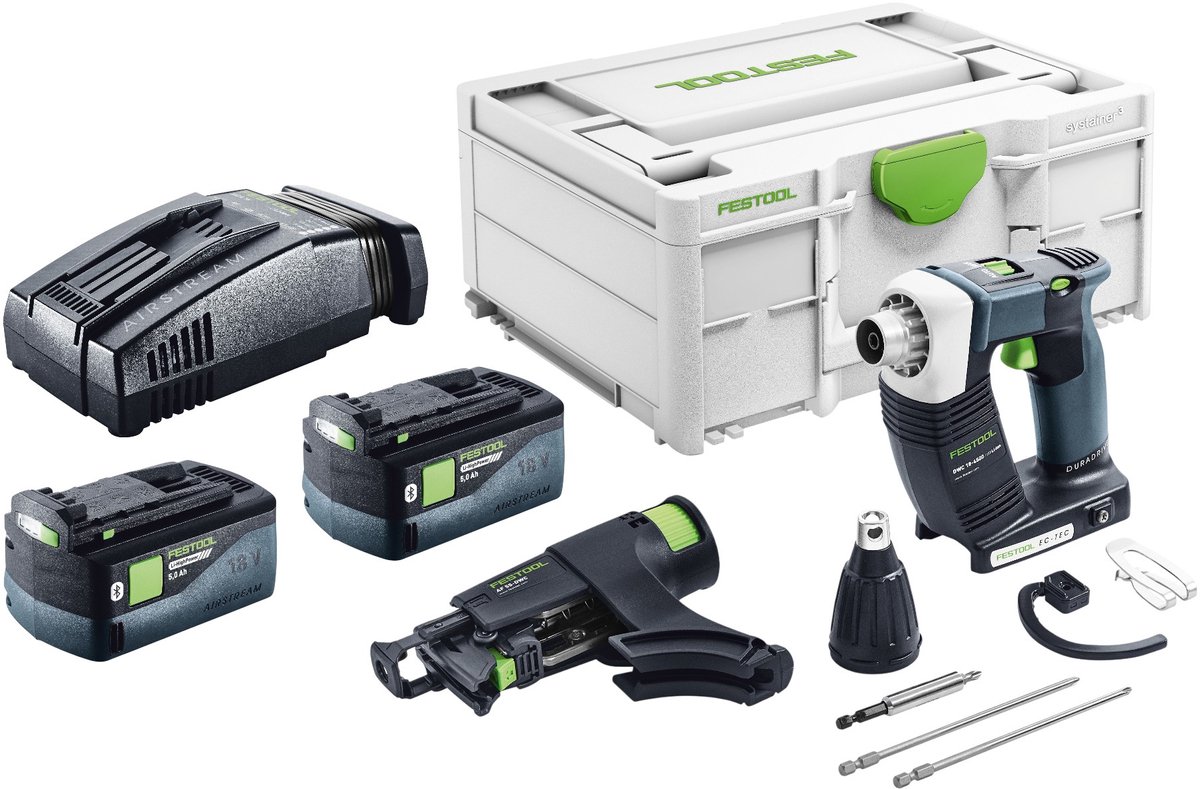 Festool DWC 18-4500 Basic accu-bouwschroevendraaier 18 V 14 Nm borstelloos + 2x accu 5,0 Ah + snellader + Systainer
