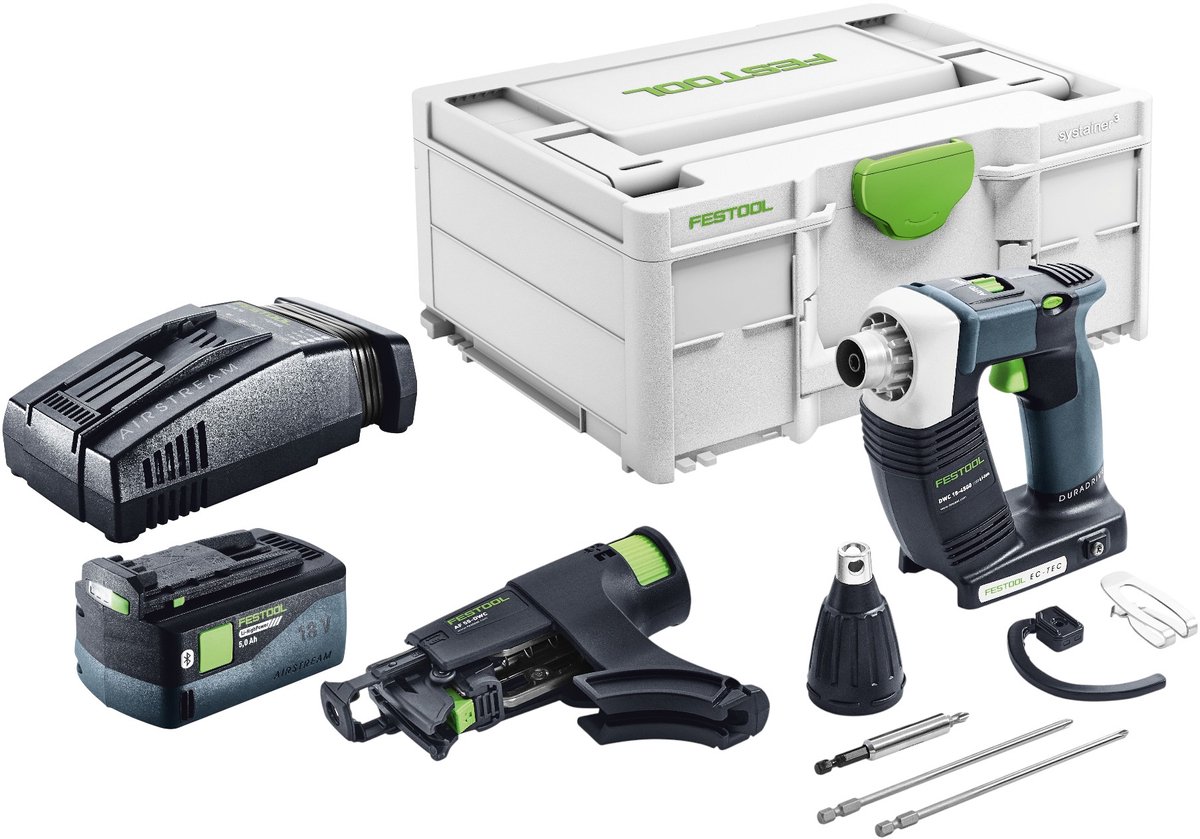 Festool DWC 18-4500 Basic accu-bouwschroevendraaier 18 V 14 Nm borstelloos + 1x accu 5,0 Ah + snellader + Systainer
