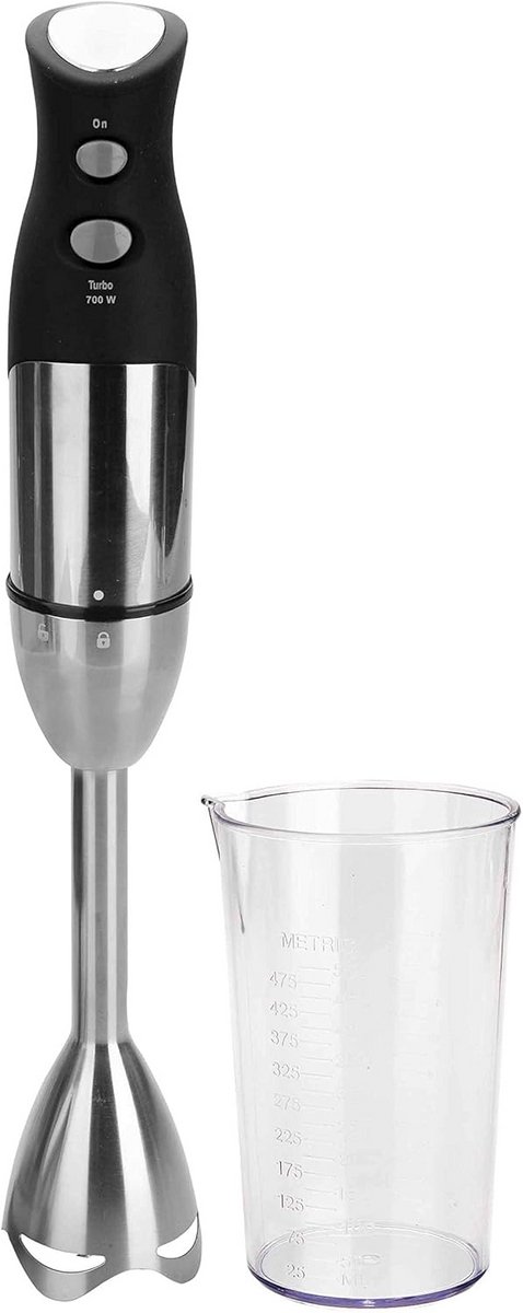 Krachtige Staafmixer met Beker - 700W RVS - Zilver