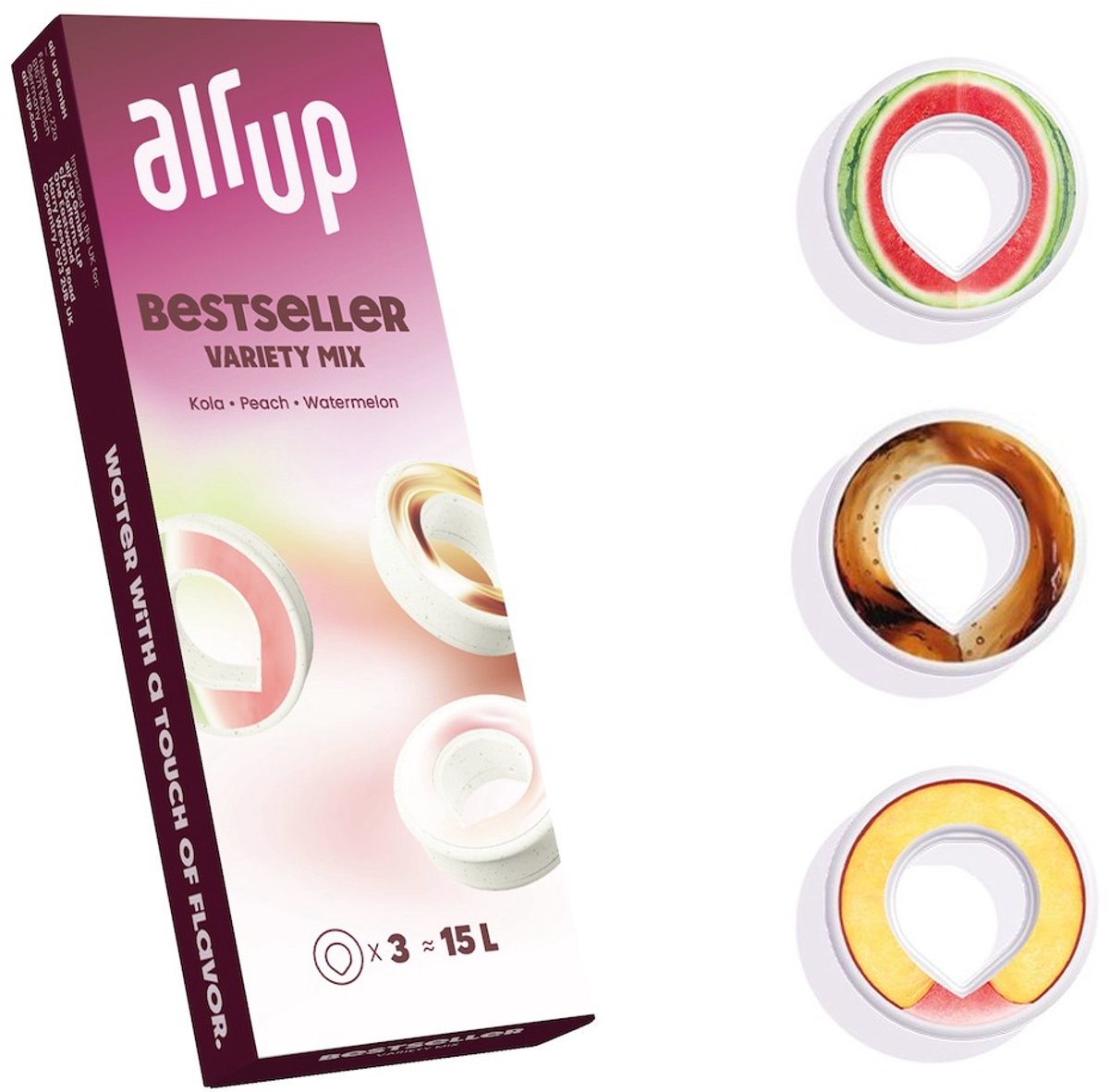 Air Up Pods - 1x Cola - 1x Watermeloen - 1x Perzik - 3 Smaken - Geurpods voor Air Up Drinkfles