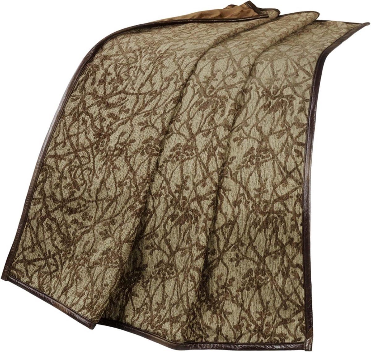 Rustieke Takken Motief Deken Kunstleer - Warm Bruin Woonaccessoire 50x60 cm