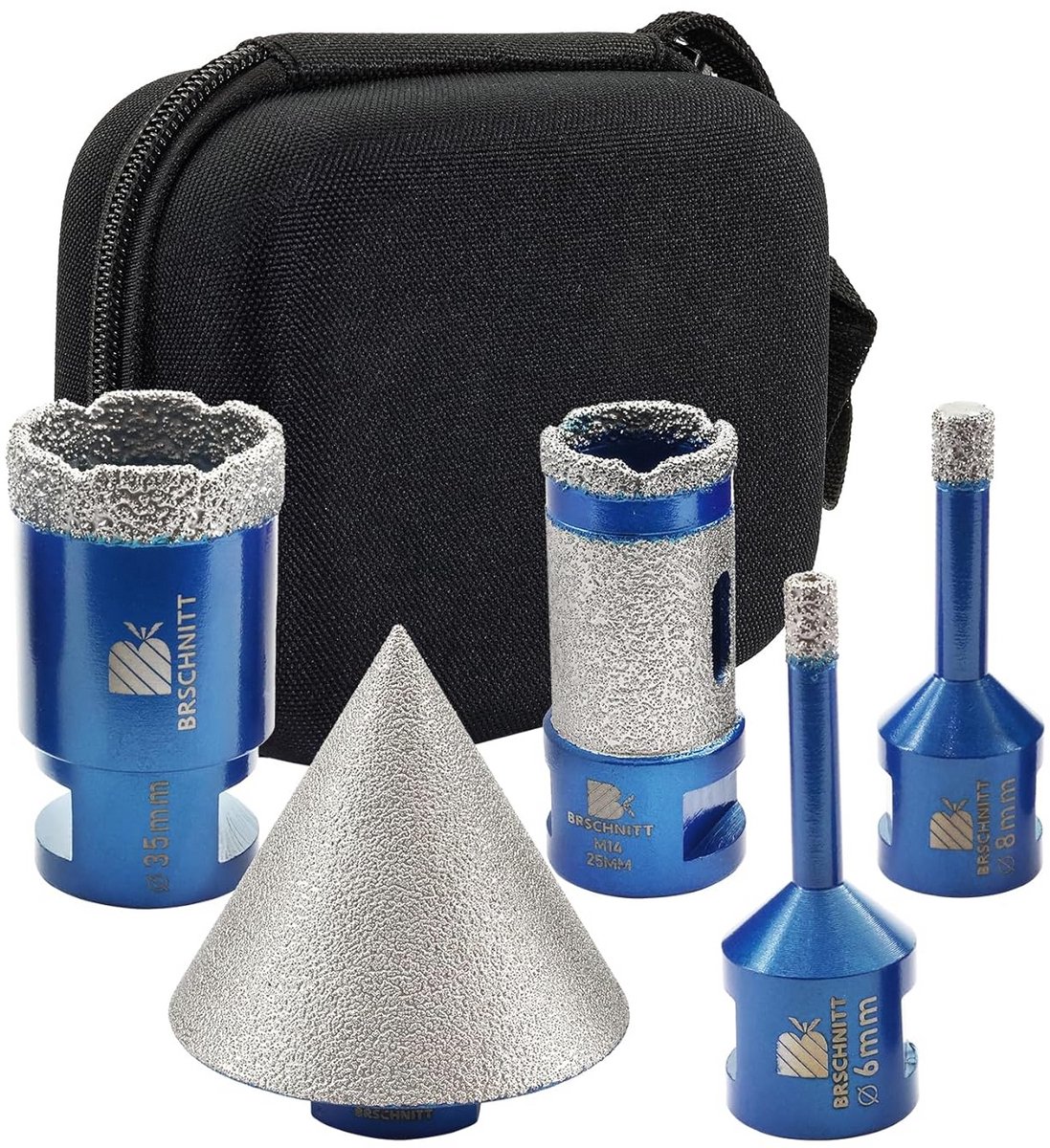 Diamantboor Set Tegelboor 6/8/35 mm en Vingerfrees 25 mm met Fasenbooradapter