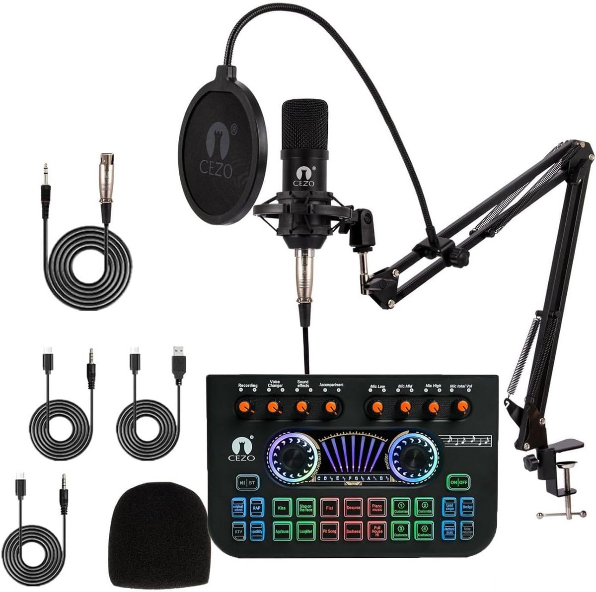 Professionele Condensatormicrofoon Bundel voor Podcasten en Livestreaming