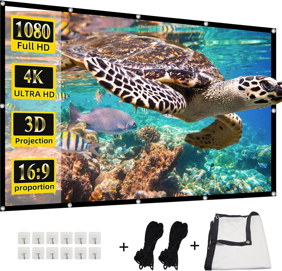 Projectiescherm 100 inch 4K HD Opvouwbaar voor Thuisbioscoop en Buiten
