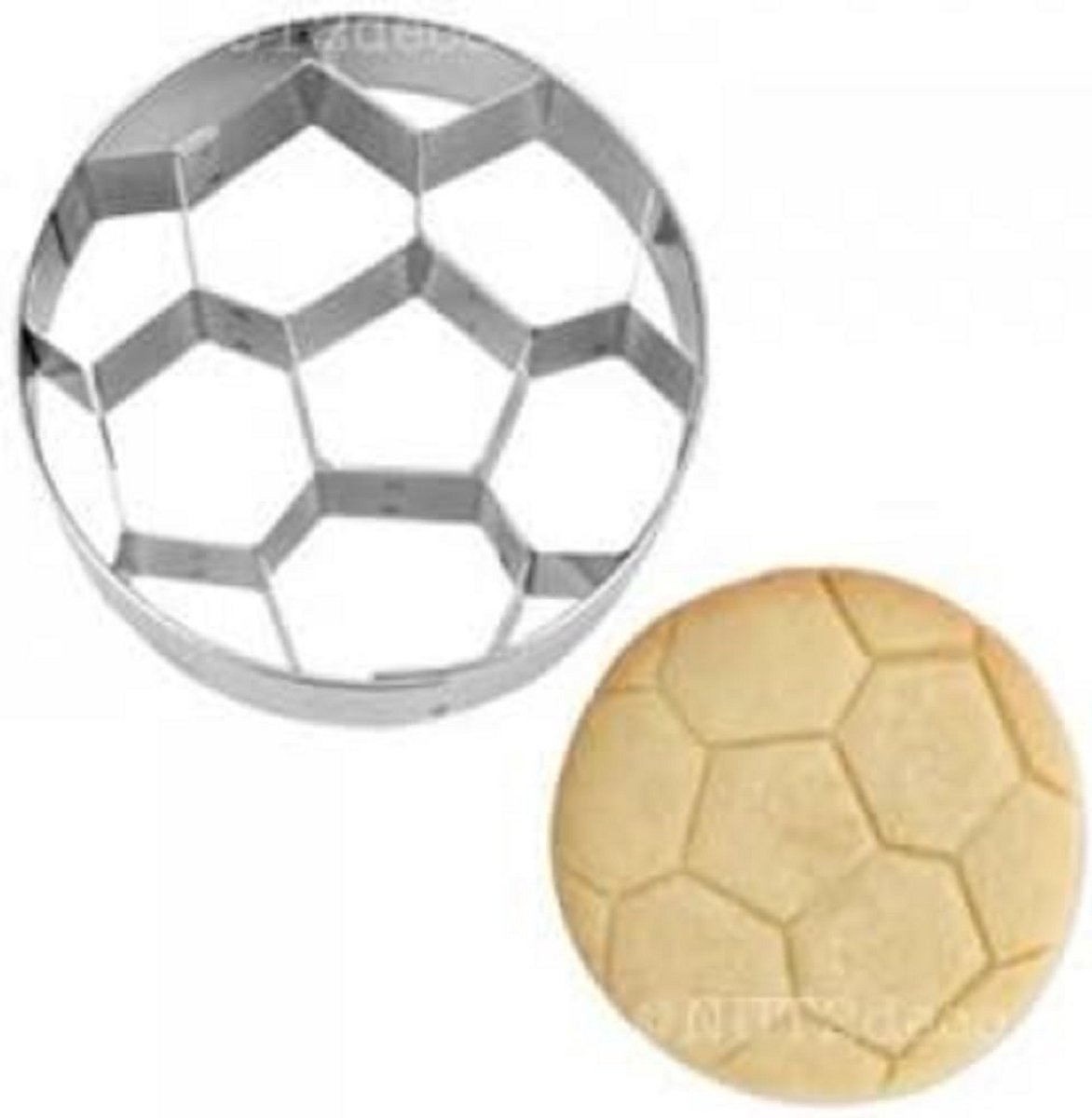 Uitsteekvormpjes voetbal 6 cm - zilver