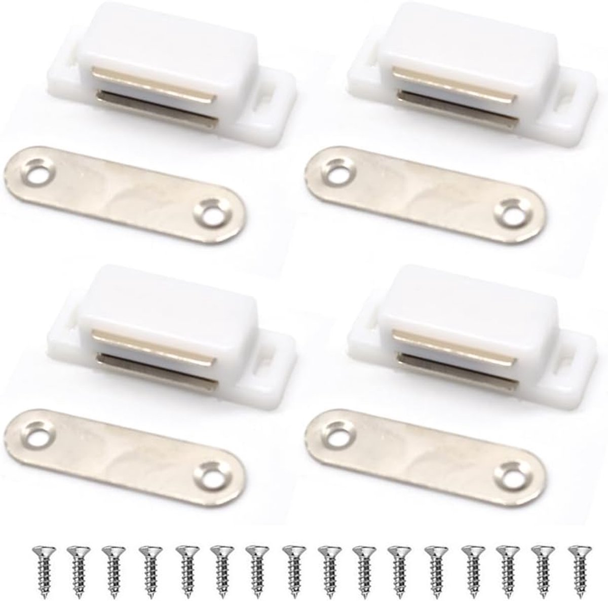 Deurmagneet - Magneetsluiting voor Kast en Deur - Magneetsnapper - Deursluiter - Deurvanger - 4 Stuks - Wit - van Imperatoris