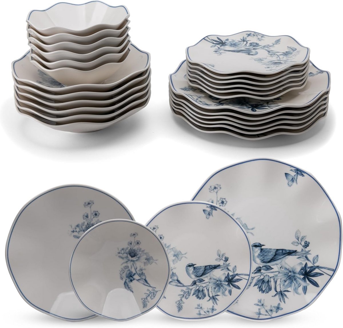 24-delig Porseleinen Servies voor 6 Personen – Compleet en Elegant Dinerservies in Wit