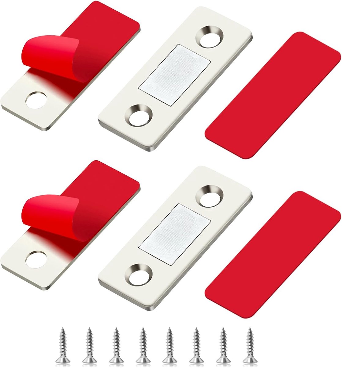 Deurmagneet - Magneetsluiting voor Kast en Deur - Magneetsnapper - Deursluiter - Deurvanger - 2 Stuks - Zilver - van Imperatoris