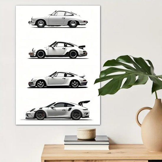 Affiche sur toile - Affiche auto - Auto - Voiture de sport - Porsche 911 - Voiture de sport classique - Supercar - Hypercar - Série de design Evolution - 30x40 cm - Sans cadre - Mancave - Trendy