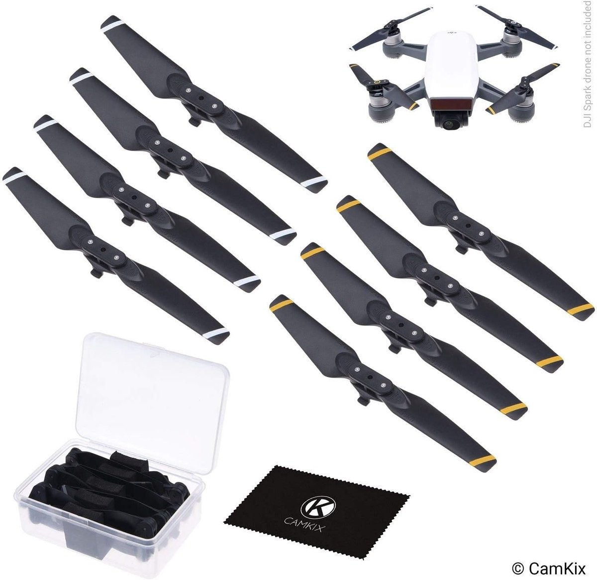 Propellers voor DJI Spark – 2 Sets (8 Stuks) – Quick Release Vervangende Drone Propellers – Inclusief Opbergdoos
