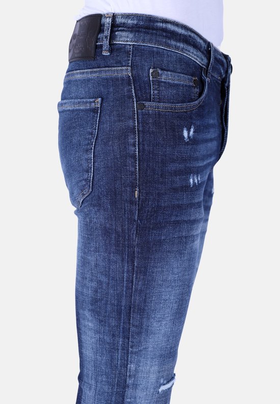 Jean déchiré pour homme coupe slim - 1100 - Blauw