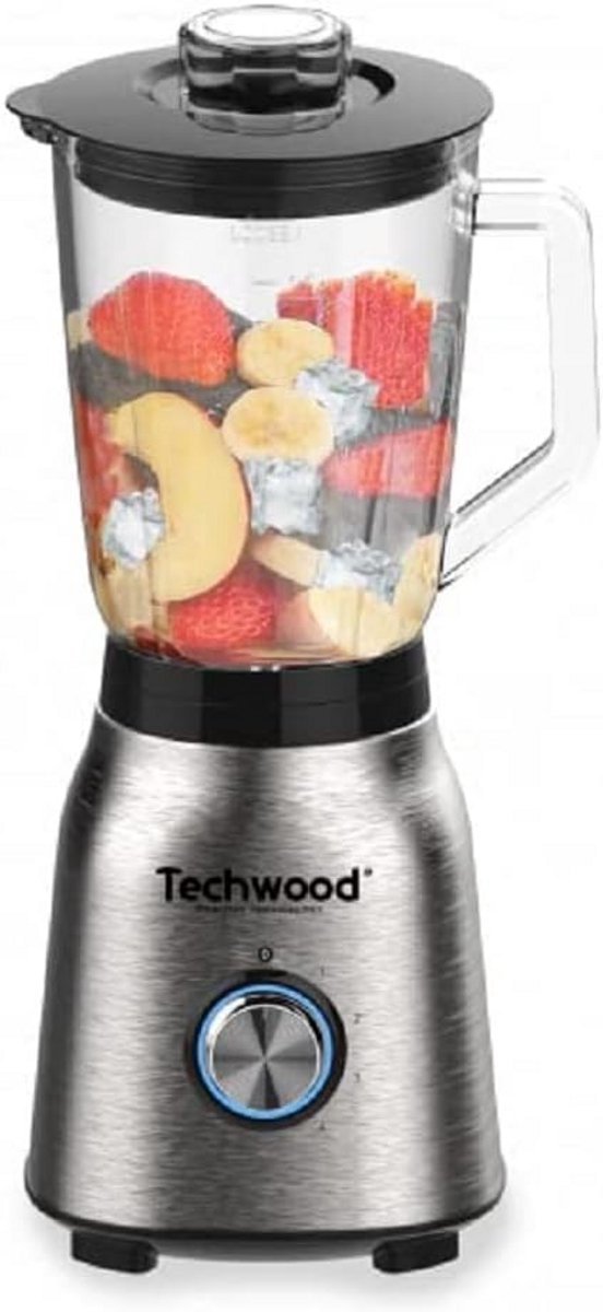 Krachtige Blender 1.5L Glas - 5 Snelheden & IJs Hakken - 1250W