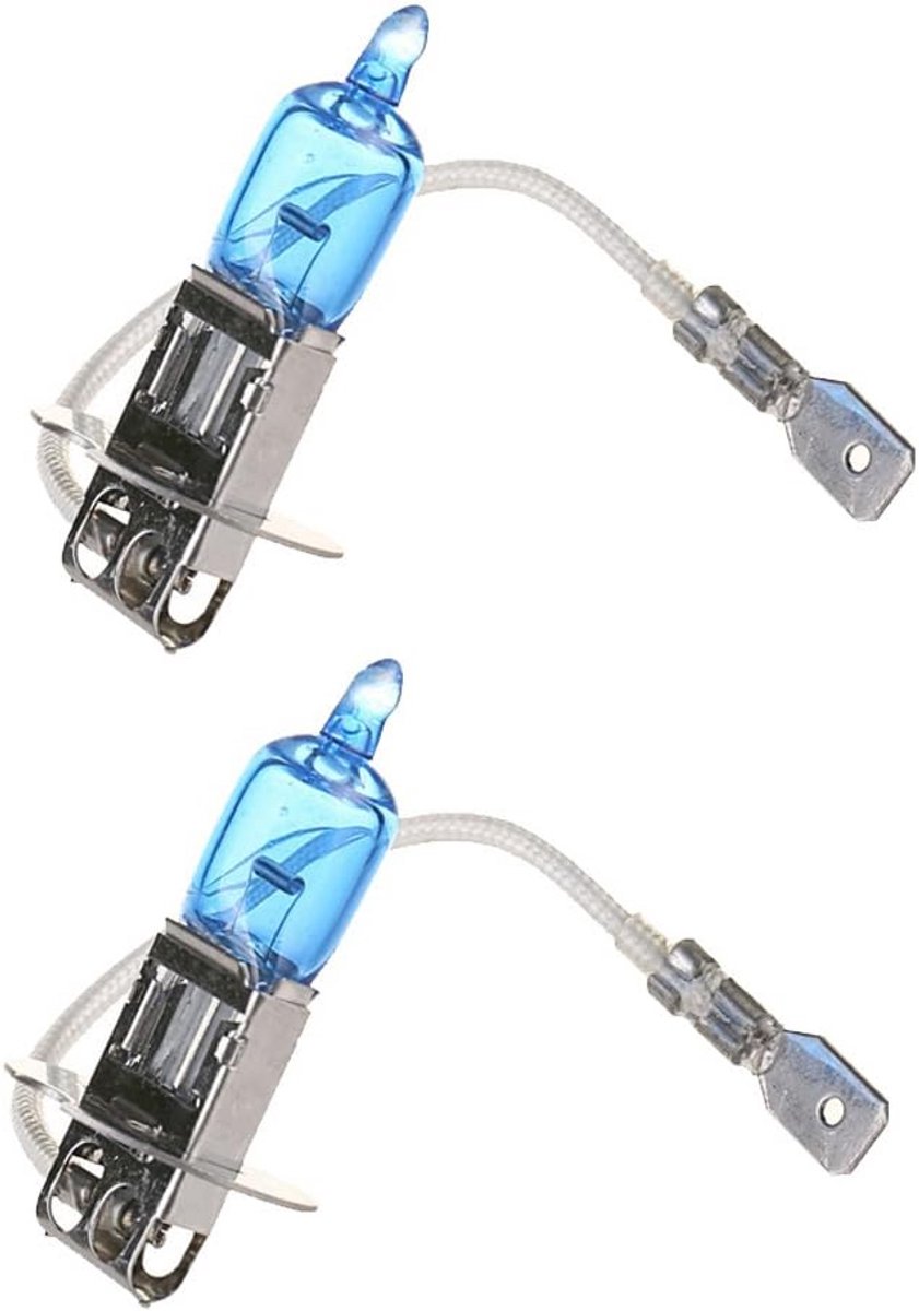 Set van 2 Witte H3 Halogeen Koplampen 12V 6000K Xenon Look Autolampen V2