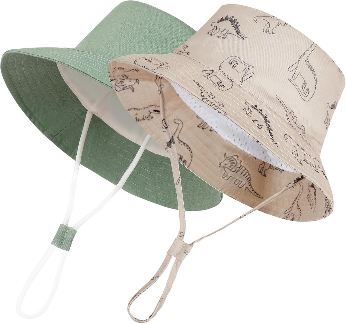 2-Pack Babymuts Zonnehoed UPF 50+ Zonbescherming Zomer Strand Emmerhoed voor Peuters en Kinderen
