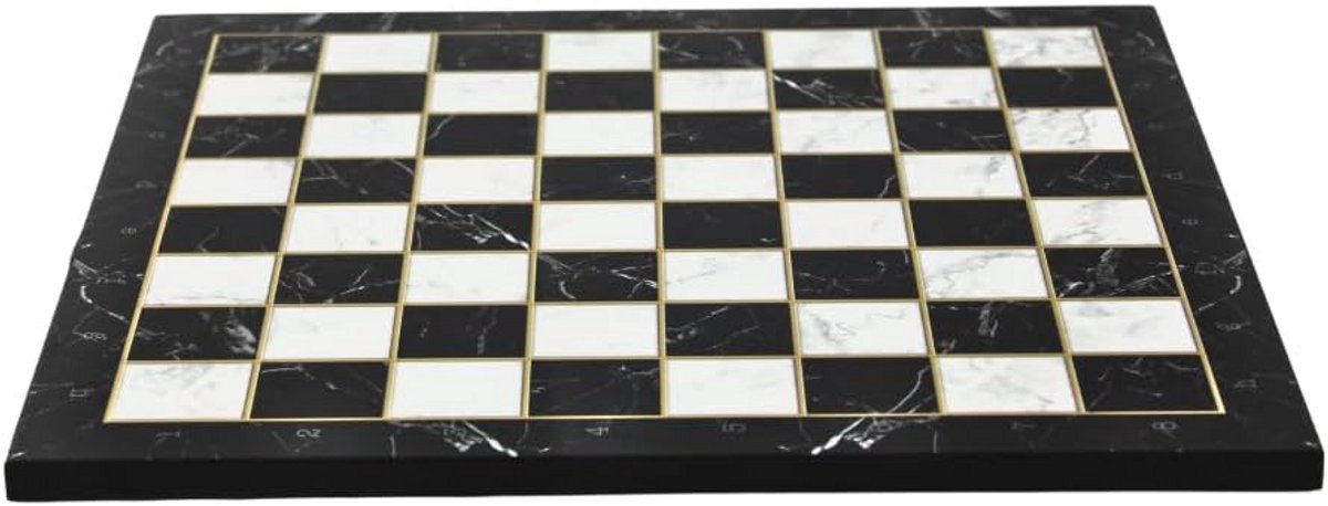 Luxe Zwart Marmeren Schaakbord - 37x37 cm - Hoogglans Afwerking