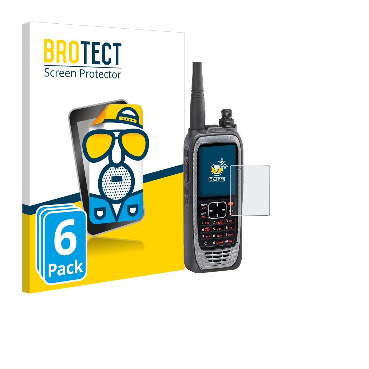 BROTECT - Screenprotector voor Icom IC-A25NE /IC-A25CE - Folie Beschermfolie matte 6 Stuks