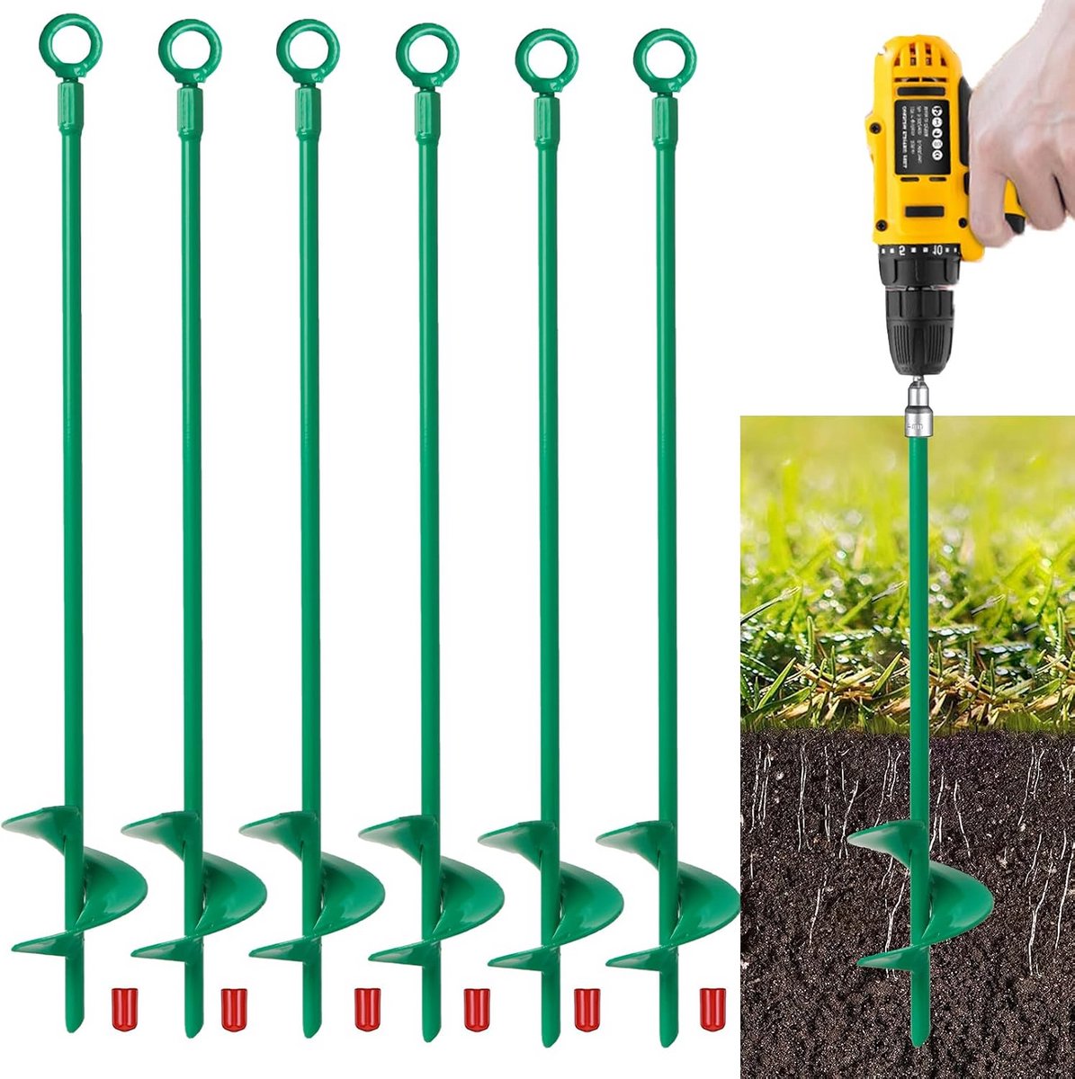 Set van 6 Zware Grondharingen (45,7 cm) - Stevige Ankers voor Tent, Schommel en Vlonder