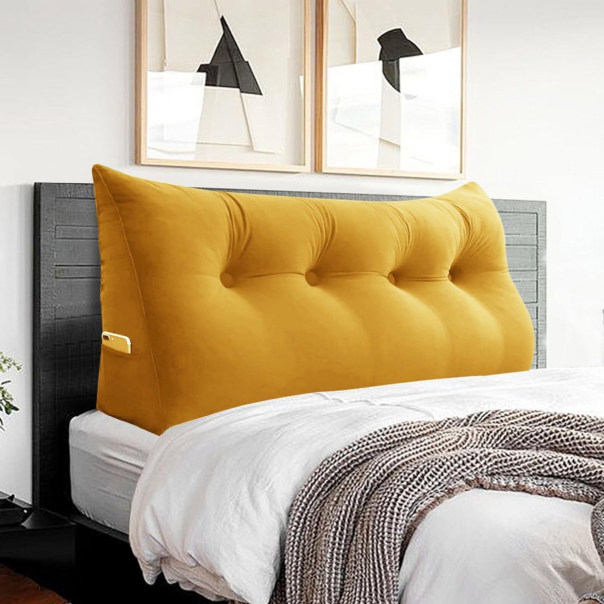 Groot Comfortabel Leeskussen en Rugsteun voor Bed of Bank - XXL Wandkussen 120 cm