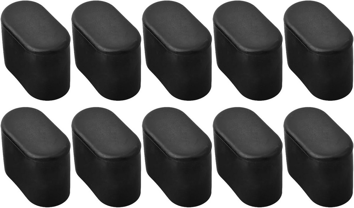 10x Ovale Stoelpootdoppen Rubber - Bescherming tegen Krassen en Geluid voor Vloeren - 16x34mm