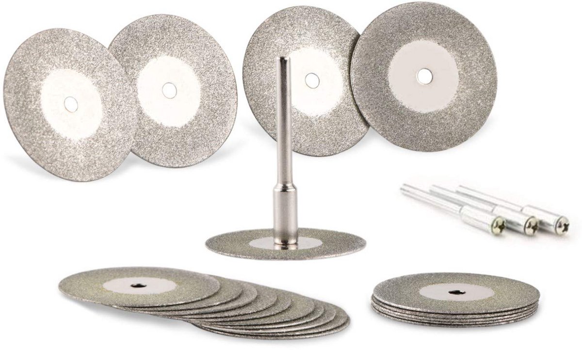 Set van 20 Universele Diamant Doorslijpschijven 30mm met 4 Opspandoorns