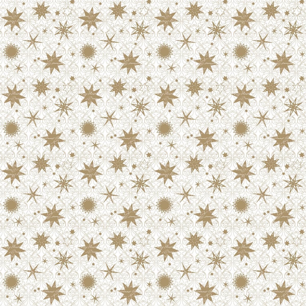 Airlaid Tafelkleed Goud Wit Kerst 80x80 cm - Luxe Stoflook Kerstdecoratie