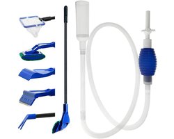 Aquarium reinigingsset 5 in 1 algen schraper set voor fish tank grind cleaner en sifon stofzuiger
