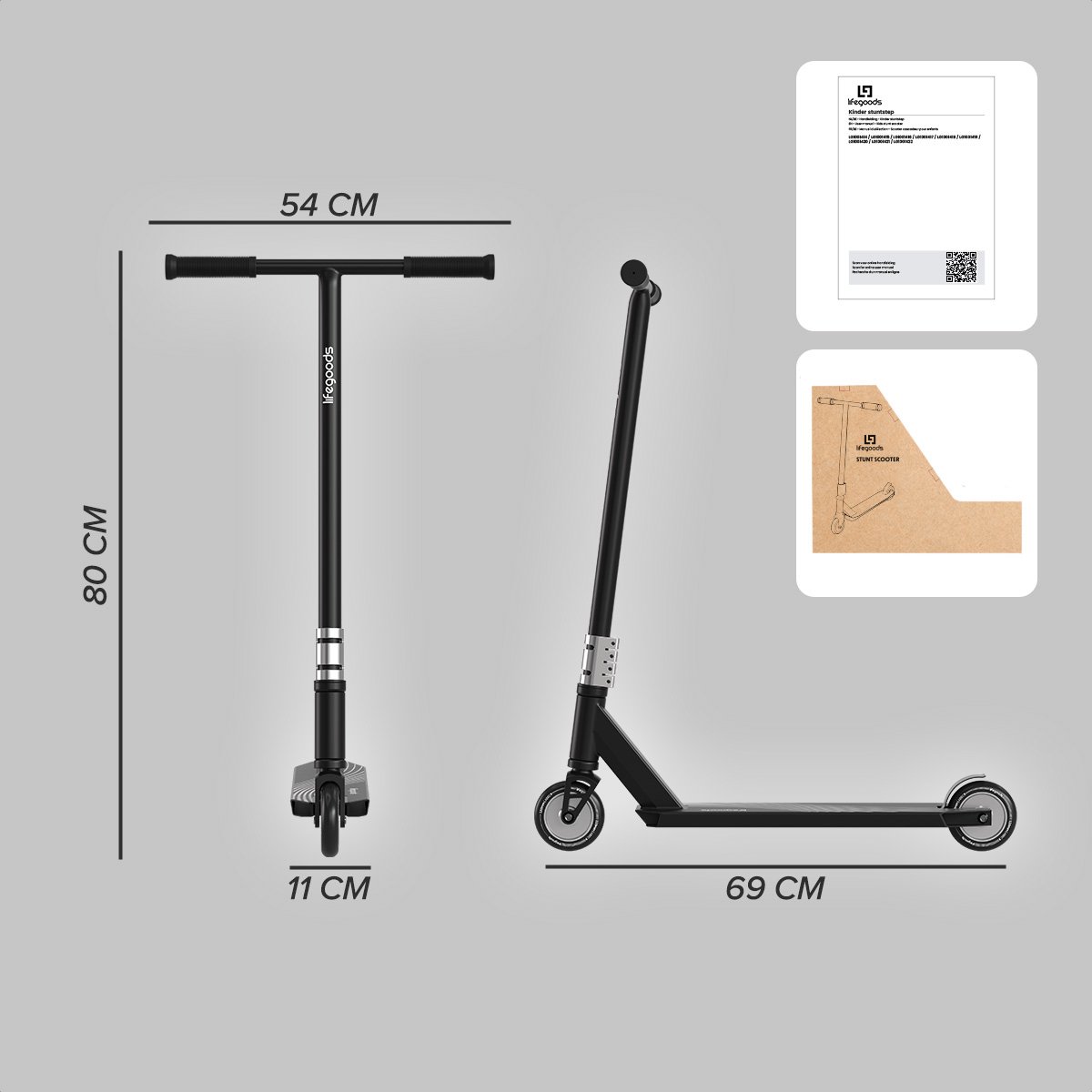 LifeGoods Stuntstep Pro X - T-Stang - HIC - 110mm - 100KG - Zwart — afbeelding 8