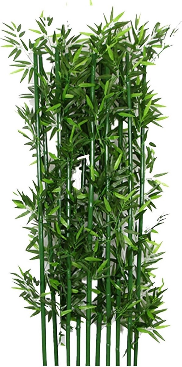 Kunstmatige bamboeplant 90-200 cm hoog, groen, zijdezacht, onderhoudsvrij, voor binnen en 