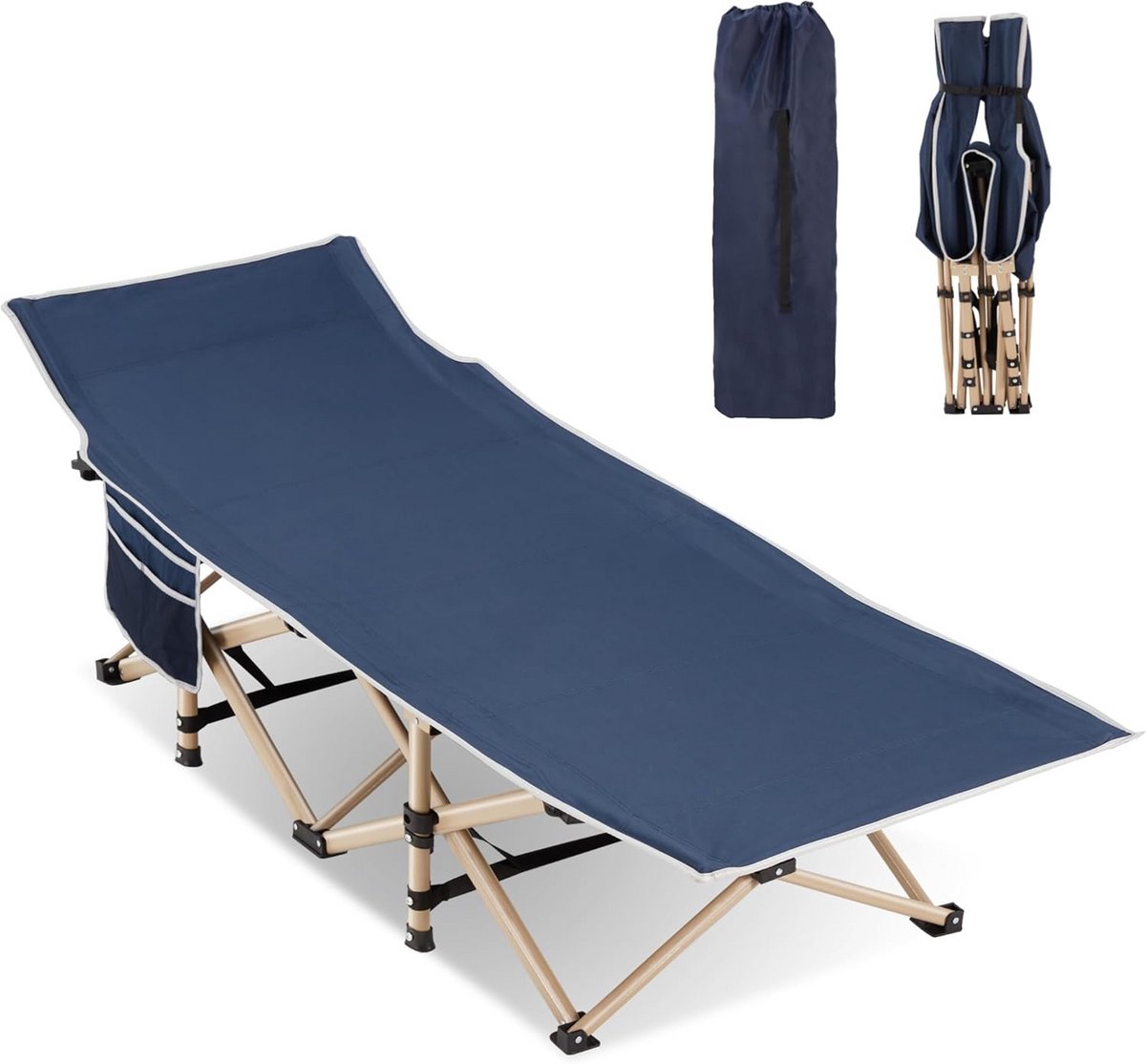 Extra Breed, Zwaar Belastbaar Opvouwbaar Campingbed voor Binnen en Buiten