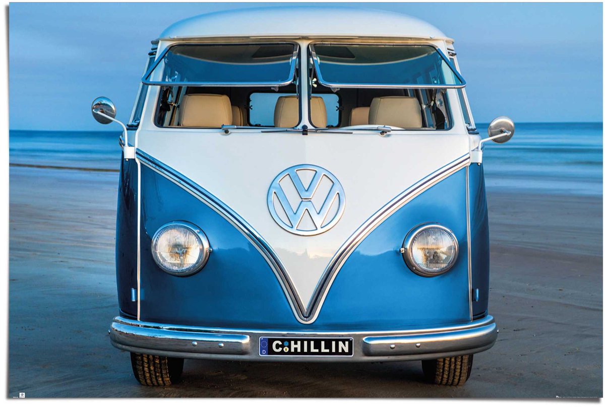 REINDERS Poster Volkswagen - T1 California - 61 x 91,5 - Papier - REINDERS blauw