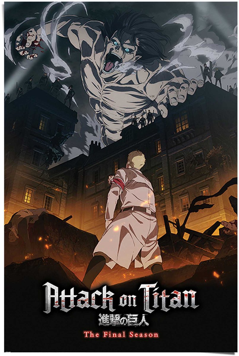 REINDERS Poster Attack on Titan S4 - eren onslaught - 91,5 x 61 - Papier - REINDERS Bonte kleuren