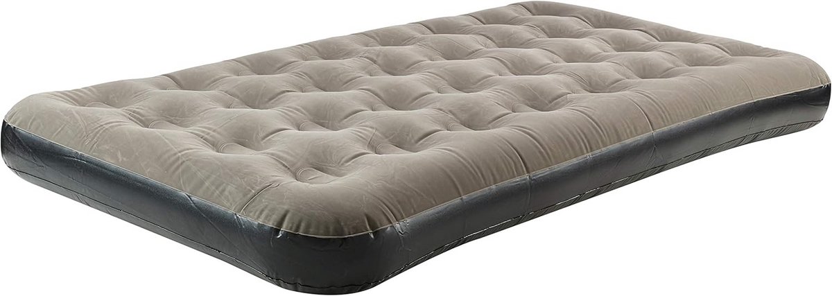 Luxe Velours Luchtbed Antraciet - Eenpersoons Opblaasbaar Matras (191x99x22 cm)