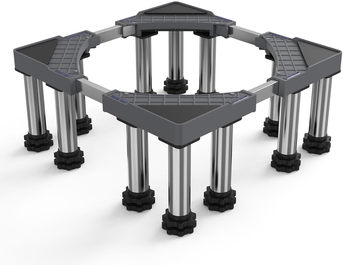 Wasmachine Verhoger - Wasmachine Opbouwmeubel - Wasmachine Sokkel - Anti Slip & Verstelbaar - Ook voor Droger, Koelkast en Vriezer - 500 Kg Draagkracht - 12 Poten - Hoogte 13 - 22 cm - van Imperatoris