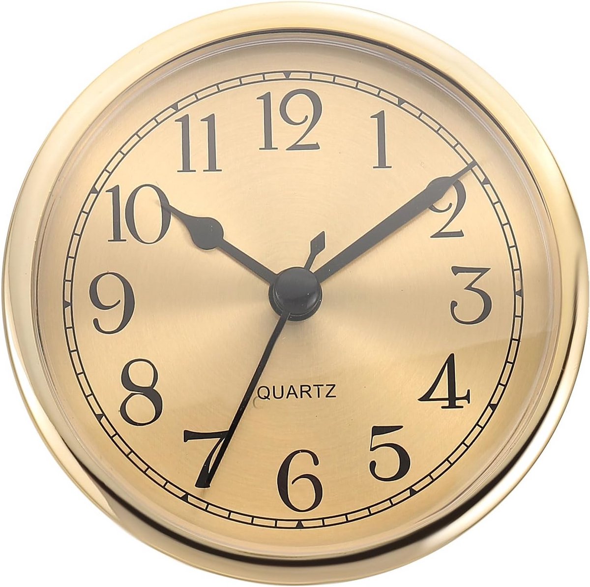 3,5 inch kwarts klokinsert rond 90 mm met Arabische cijfers goud voor 78 mm gat