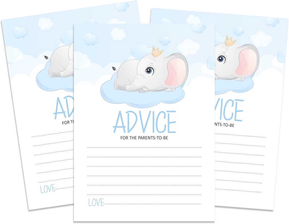 50 Advieskaarten Babyshower Spel: Leuke Activiteit voor Jongen of Meisje