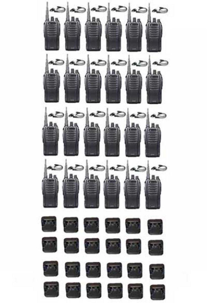Set van 24 Midland G10 Pro Portofoon met tafellader en D-shape oortje