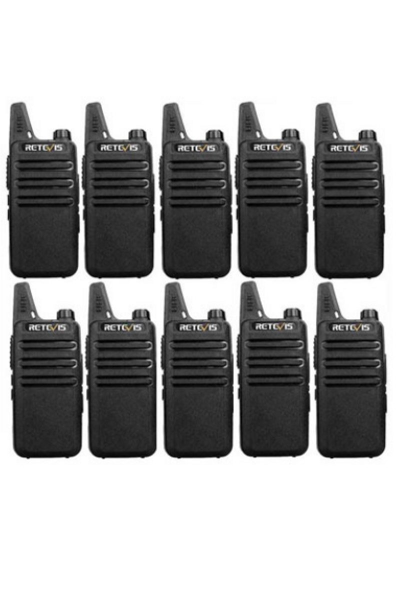 Set van 10 Retevis RT622 vergunning vrije UHF mini portofoons PMR446