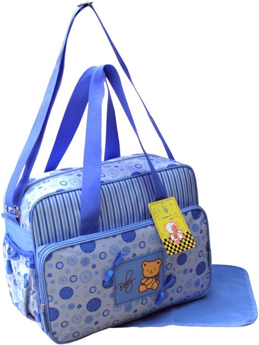 Luiertas Set met Aankleedkussen - Ruim & Waterafstotend - Blauw