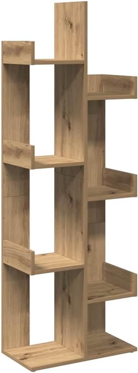 Boekenkast Hout 48x25.5x140 cm Eiken Kleur - Stijlvolle Opbergkast met Planken