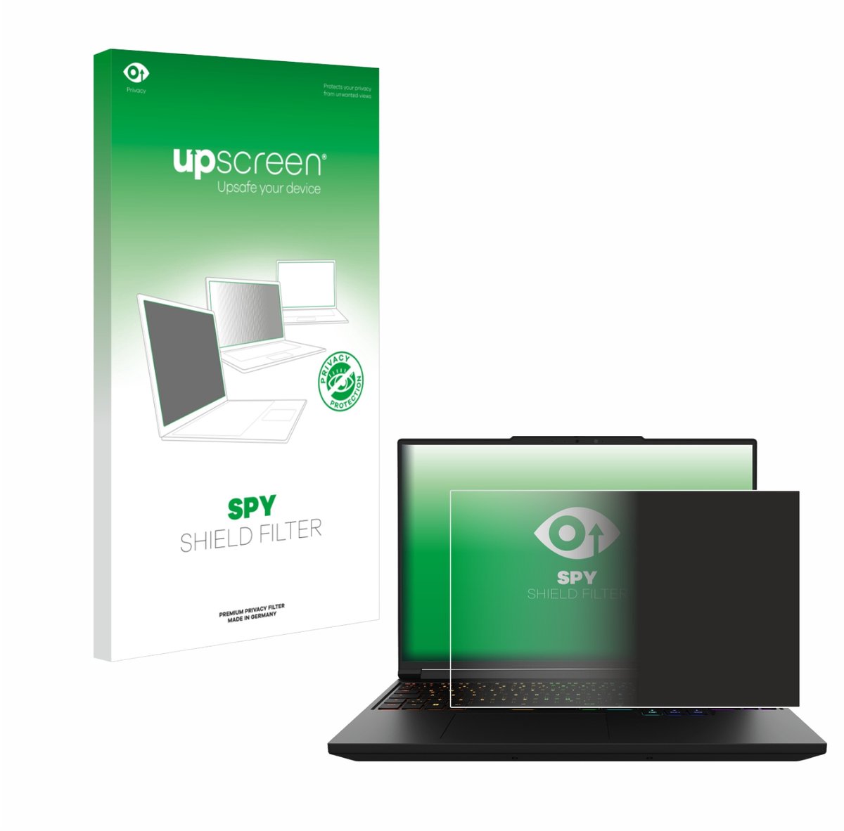upscreen - privacyscherm voor XMG Pro 16 - privacy filter screenfilter Blauwlichtfilter