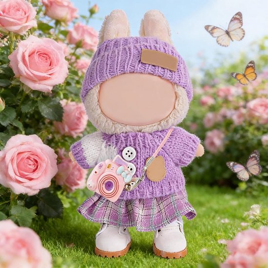 Luxe Poppenkleding Set 17 cm - Jurkjes in Paars en Roze — afbeelding 4