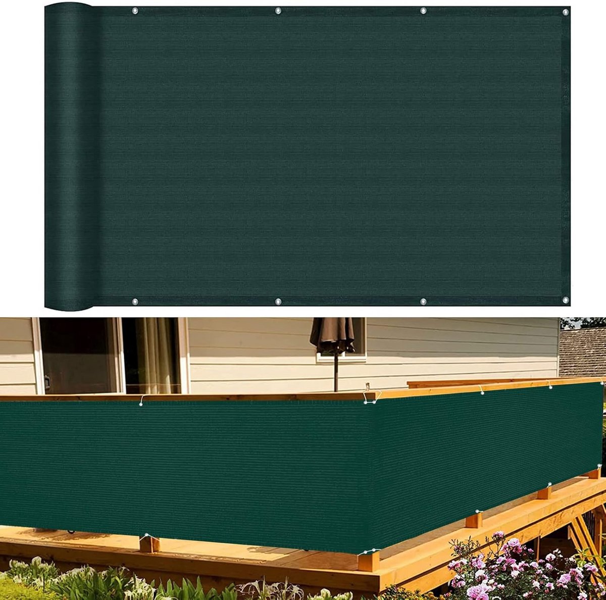 Balkon Scherm Groen 50x900cm HDPE 90% UV Bescherming Tuinafscheiding
