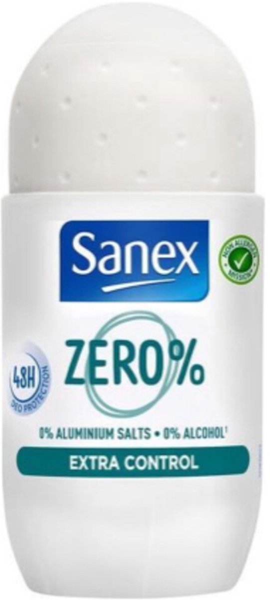 Sanex - Deodorant Roller Zero% Extra Control - 3 x 50 ml - Voordeelverpakking