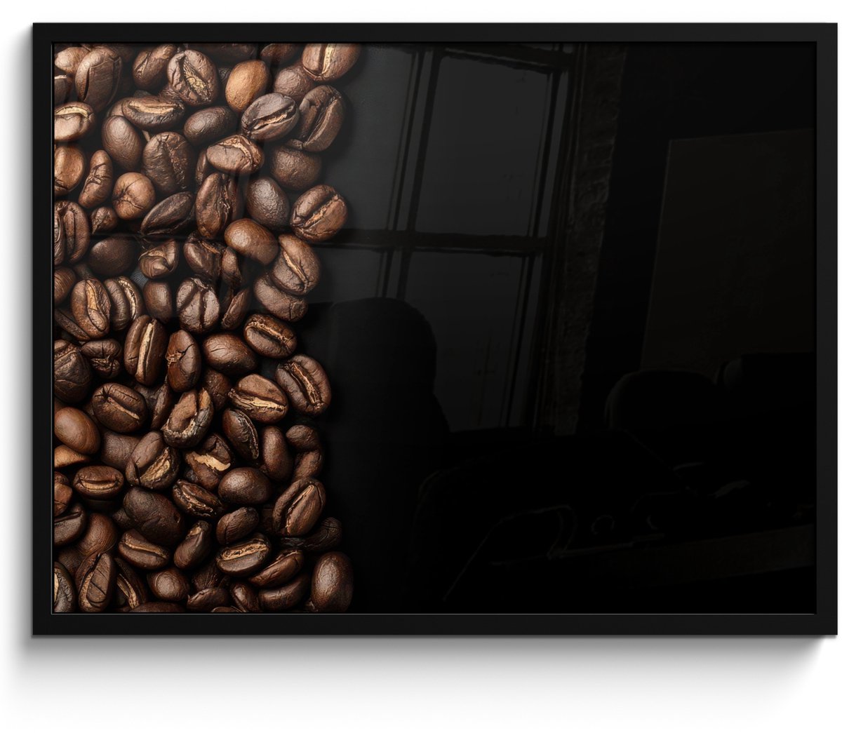 FrameYourWall Poster in lijst - Fotolijst 70x50 cm - Posters - Koffiebonen - Zwart - Eenvoudig - Posterlijst zwart - Decoratie - Wanddecoratie woonkamer - Muurdecoratie slaapkamer Koffie - Bonen